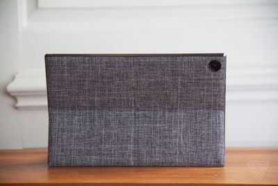 The Asus Chromebook Detachable CM3 facing away from the camera.