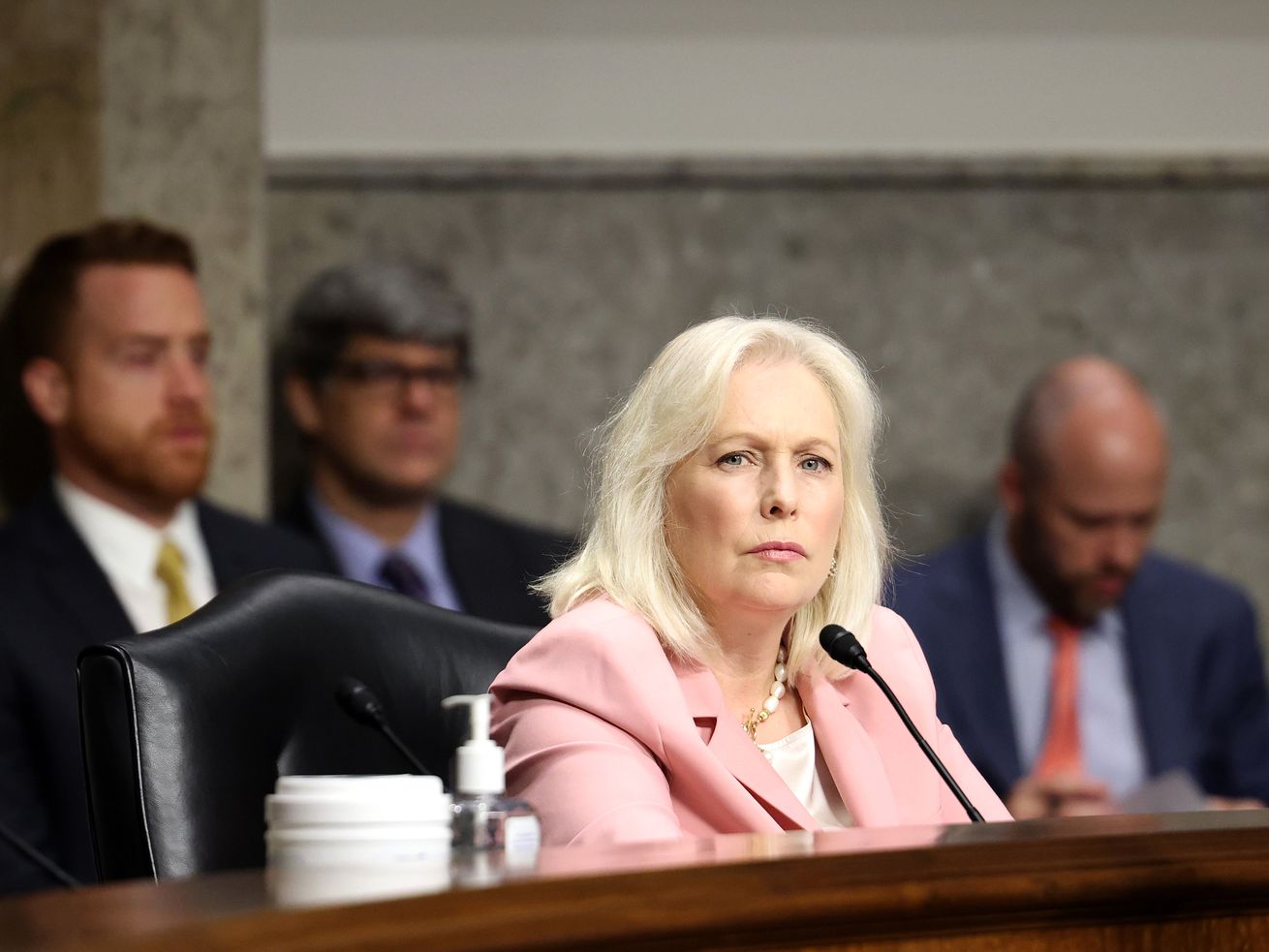 Sen. Kirsten Gillibrand (D-NY) speaks during a Senate Armed Services Committee hearing on Capitol Hill on June 10, 2021, in Washington, DC.