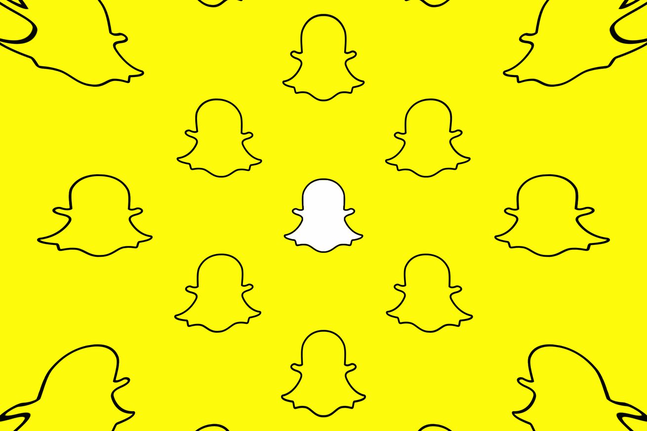 The Snapchat white ghost logo on a bright yellow background.