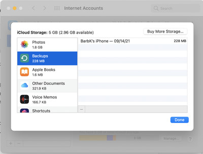 Select a backup to delete, then click on the minus icon in the lower left of the window.
